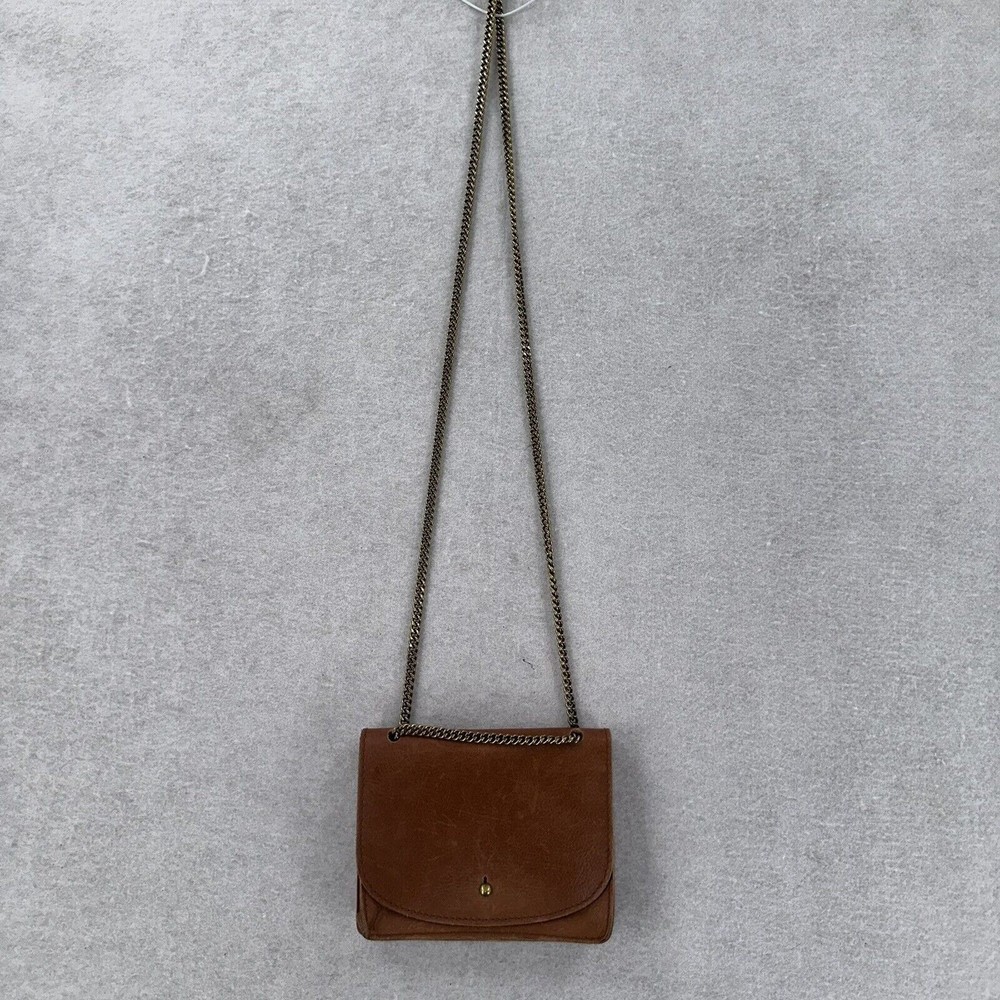 Madewell Brown Chain Crossbody Bag Purse Brown English Saddle Leather Shoulder